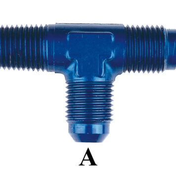 Adattatore a 3 vie da UNF/JIC 3/8" x 24 a NPT (Gas Conico) 1/8" X 27