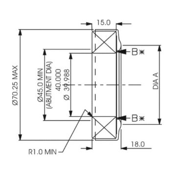 Cuscinetto reggispinta standard (Ø int. 40,0 mm - Ø fulcro 50,0 mm)