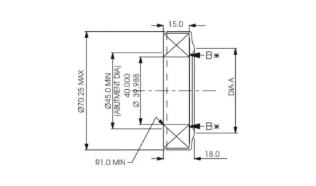 Cuscinetto reggispinta standard (Ø int. 40,0 mm - Ø fulcro 50,0 mm)