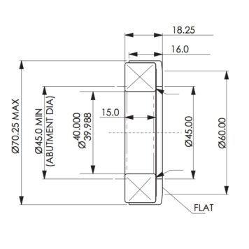 Cuscinetto reggispinta flat face (Ø int. 40,0 mm - Ø fulcro 49,0 / 56,0 mm)