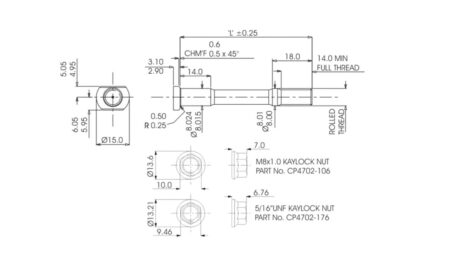 Kit prigionieri per frizione (M8 x 1.0 -  Lunghezza 40,0 mm)