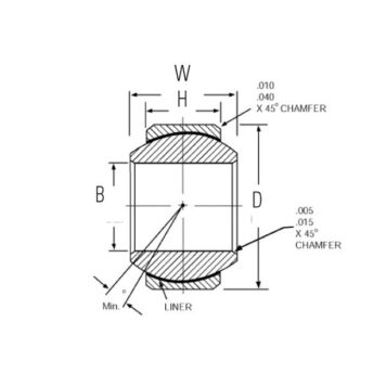 Snodo sferico smussato (Ø foro 8,0 mm - Ø esterno 22,0 mm)